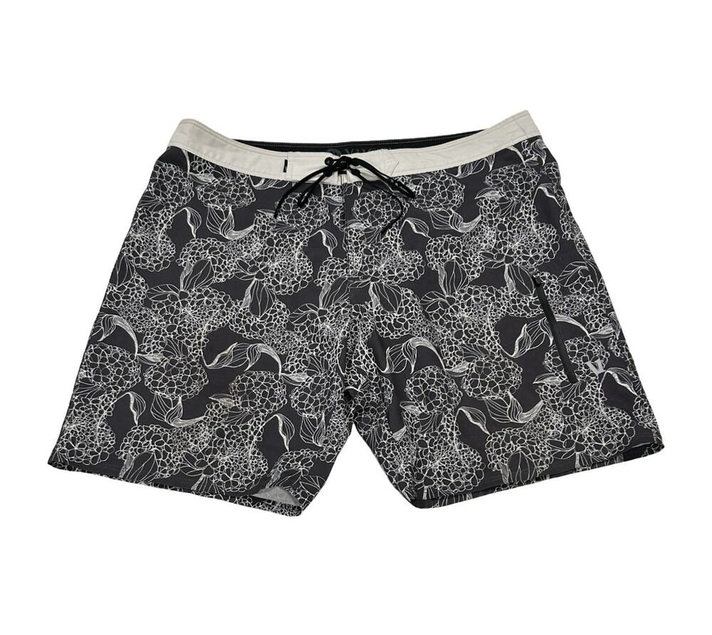 Vuori Shorts Mens Size 34 Gray Infinity Charcoal Hydrangea Surf Board V383